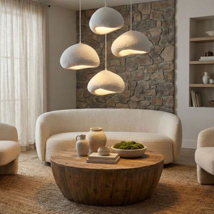 Brilagi - Závesné svietidlo WABI SABI na lanku 4xE27/40W/230V pr. 95 cm biela