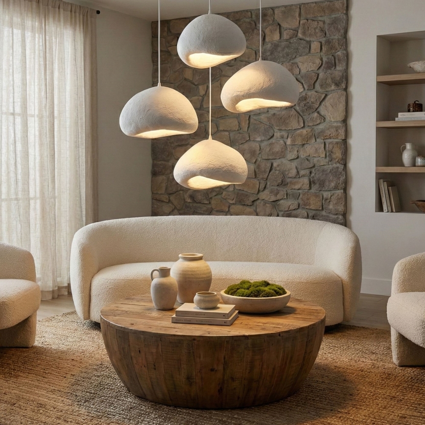 Brilagi - Závesné svietidlo WABI SABI na lanku 4xE27/40W/230V pr. 95 cm biela