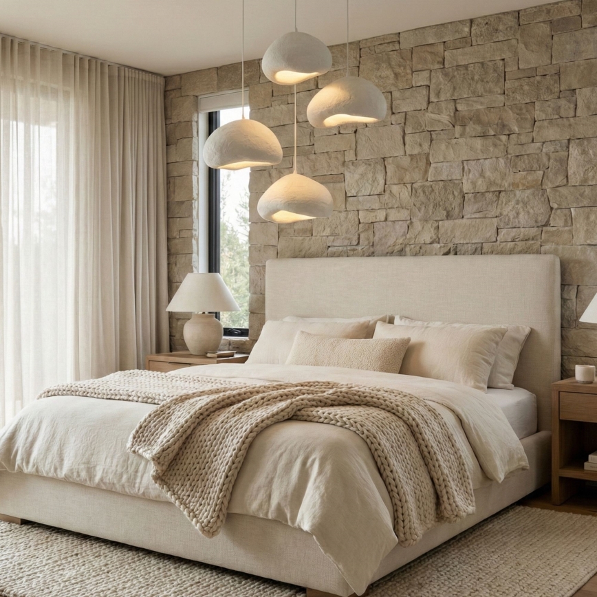 Brilagi - Závesné svietidlo WABI SABI na lanku 4xE27/40W/230V pr. 95 cm biela