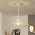 Brilagi - Závesný LED luster na lane CERIA BOHO 1xE27/40W/230V, priemer 70 cm, bambus