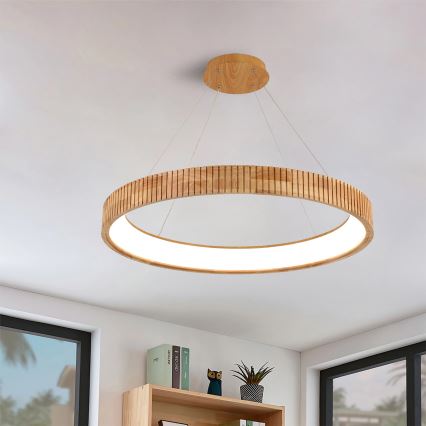 Brilagi - LED luster na lanku FALCON WOOD MODERN LED/60W/230V 3000/4000/6000K pr. 80 cm drevo