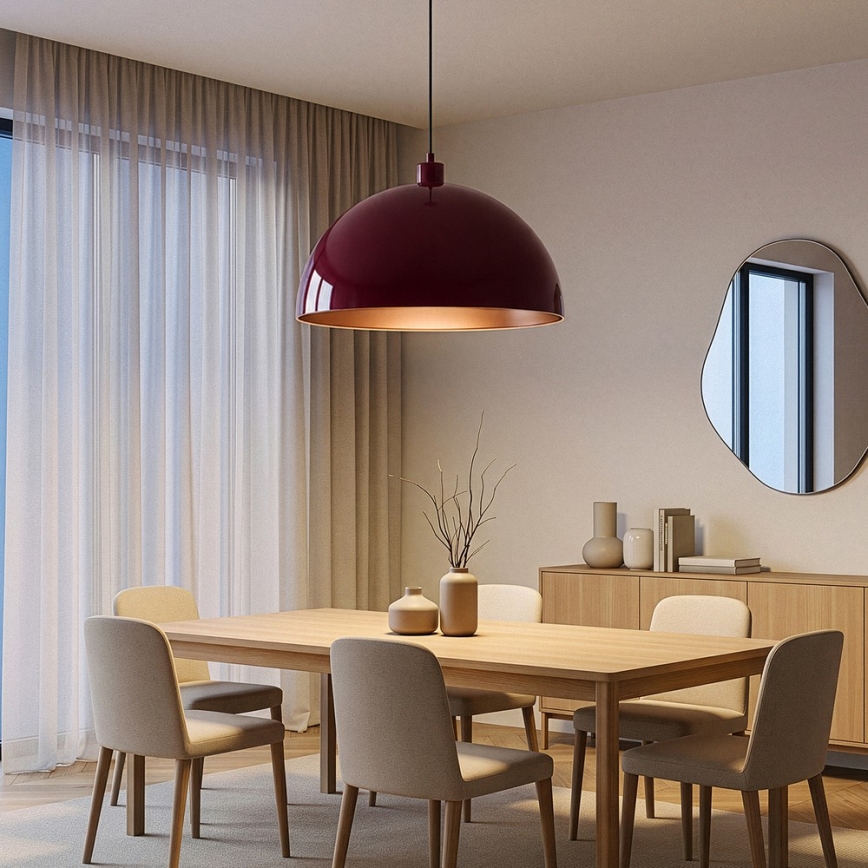 BRILAGI - Závesný LED luster na lanku METALO 1xE27/40W/230V pr. 60 cm bordová/medená