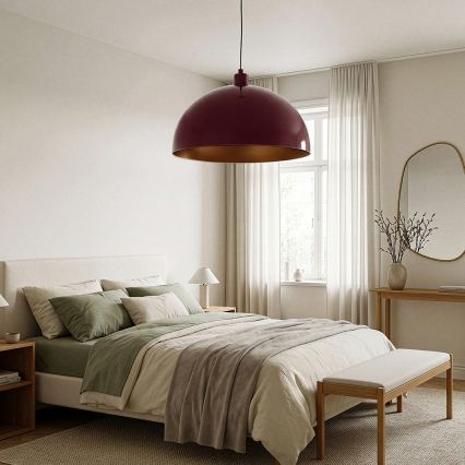 BRILAGI - Závesný LED luster na lanku METALO 1xE27/40W/230V pr. 60 cm bordová/medená