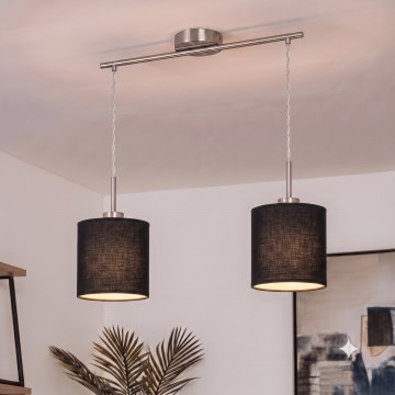 Brilagi - Závesný LED luster NUBILA 2xE27/60W/230V čierny