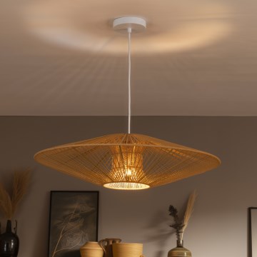 Brilagi - Závesný luster CERIA BOHO na lanku 1xE27/40W/230V pr. 70 cm biela/hnedá