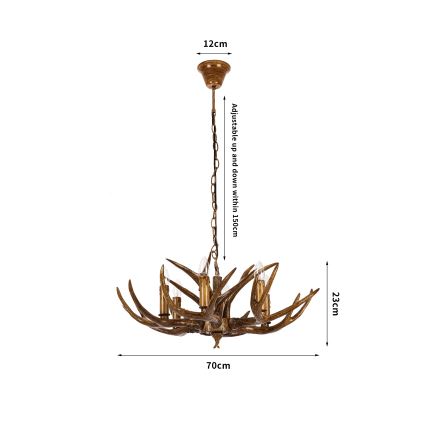 Brilagi - Závesný luster DEER na reťazi 6xE14/10W/230V pr. 70 cm