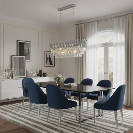 Brilagi - Závesný luster ECLIPSE na reťazi 10xE14/10W/230V 78x28 cm strieborný