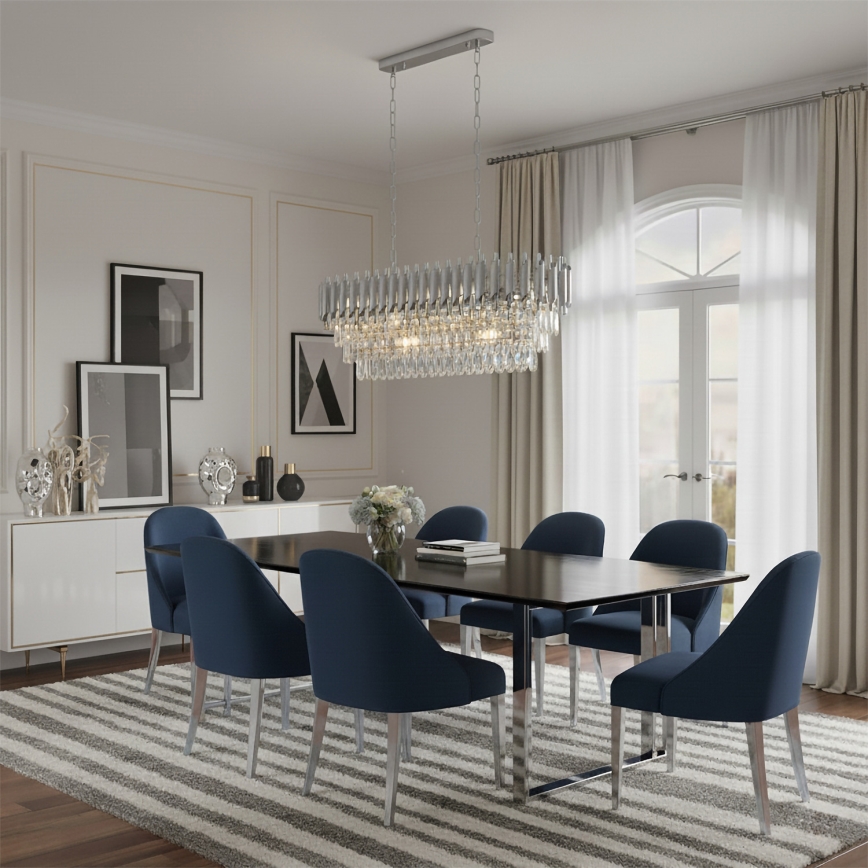 Brilagi - Závesný luster ECLIPSE na reťazi 10xE14/10W/230V 78x28 cm strieborný