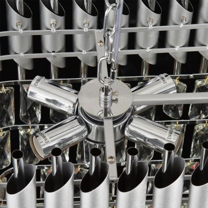 Brilagi - Závesný luster ECLIPSE na reťazi 10xE14/10W/230V 78x28 cm strieborný