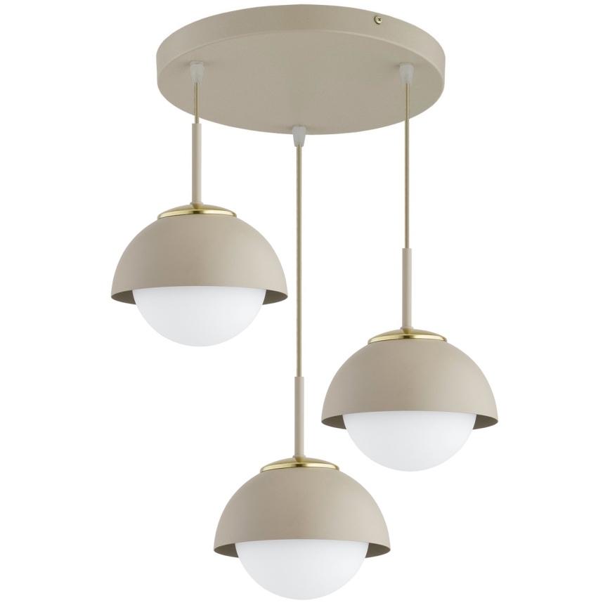 Brilagi - Závesný luster na lane COSMO 3xE27/60W/230V béžová/zlatá