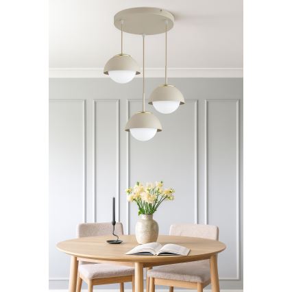 Brilagi - Závesný luster na lane COSMO 3xE27/60W/230V béžová/zlatá