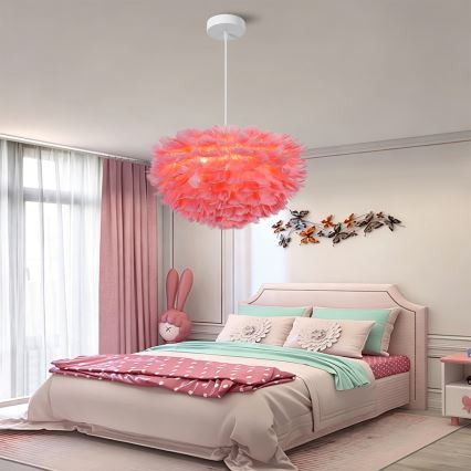BRILAGI - Závesný luster na lankách FEATHER 3xE27/40W/230V priemer 50 cm ružový