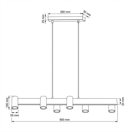 BRILAGI - Závesný luster na lankách SELE 6xGU10/30W/230V béžový