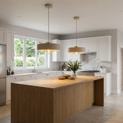 Brilagi - Závesný luster na lanku 1xE27/60W/230V pr. 30 cm béžová/zlatá