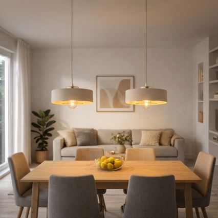 Brilagi - Závesný luster na lanku 1xE27/60W/230V pr. 30 cm béžová/zlatá