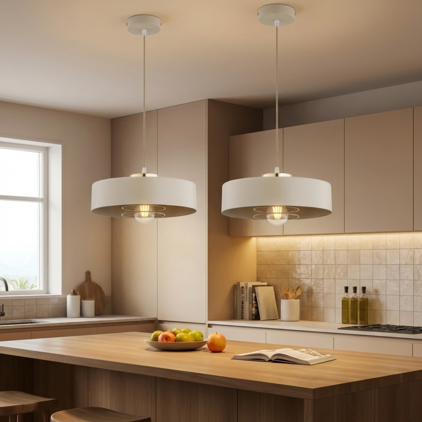 Brilagi - Závesný luster na lanku 1xE27/60W/230V pr. 30 cm béžová/zlatá