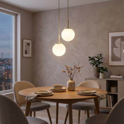 Brilagi - Závesný luster na lanku 2xE27/60W/230V béžová/zlatá