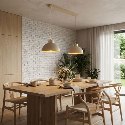 Brilagi - Závesný luster na lanku 2xE27/60W/230V béžová/zlatá