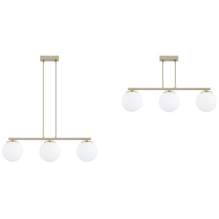 Brilagi - Závesný luster na lanku 3xE27/60W/230V béžová/zlatá