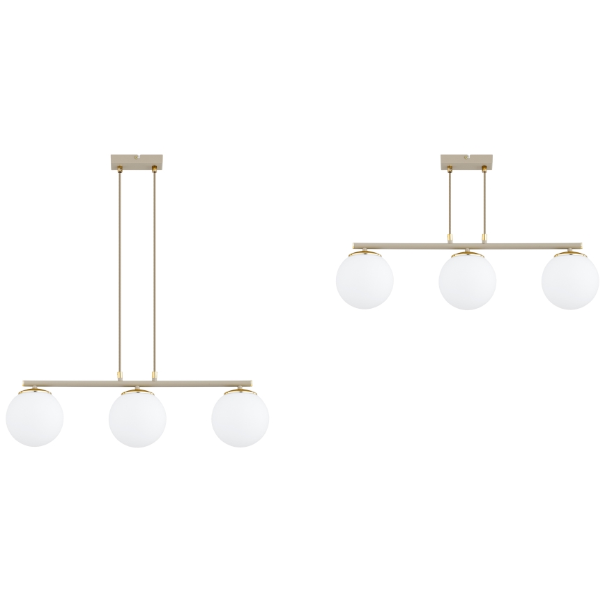 Brilagi - Závesný luster na lanku 3xE27/60W/230V béžová/zlatá