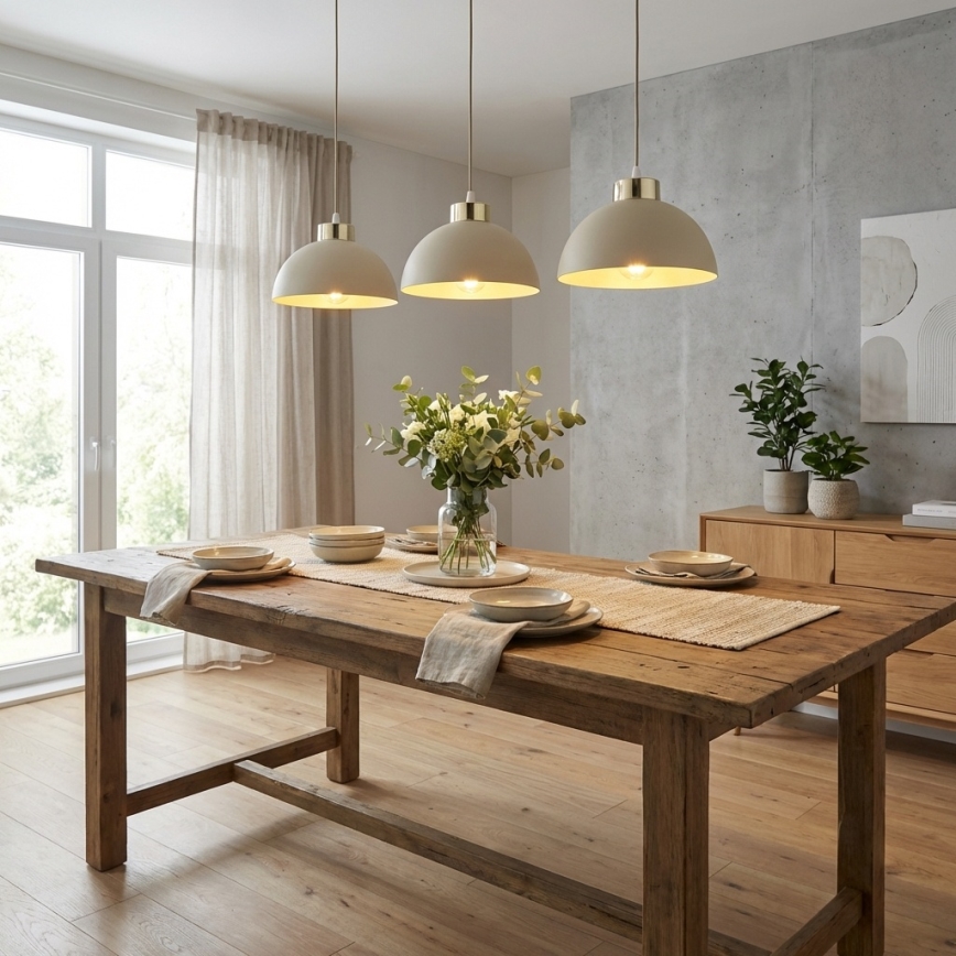 Brilagi - Závesný luster na lanku 3xE27/60W/230V béžová/zlatá