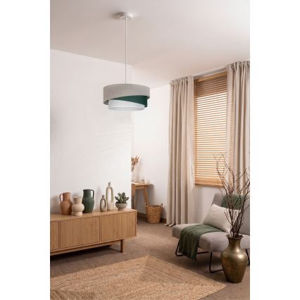 Brilagi - Závesný luster na lanku ARROW 1xE27/60W/230V pr. 45 cm béžová/zelená/biela