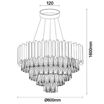 Brilagi - Závesný luster na lanku CARLOS 9xE14/40W/230V priemer 60 cm