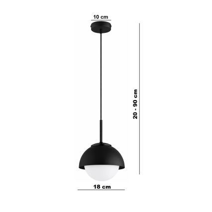 BRILAGI - Závesný luster na lanku COSMO 1xE27/60W/230V pr. 18 cm čierna