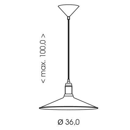 Brilagi - Závesný luster na lanku FORGE 1xE27/60W/230V, priemer 36 cm, čierny