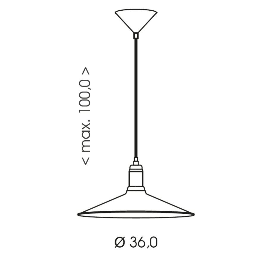 Brilagi - Závesný luster na lanku FORGE 1xE27/60W/230V, priemer 36 cm, čierny