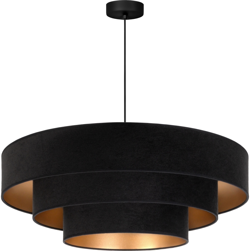 Brilagi - Závesný luster na lanku LUNETA 3xE27/60W/230V pr. 80 cm čierna/zlatá