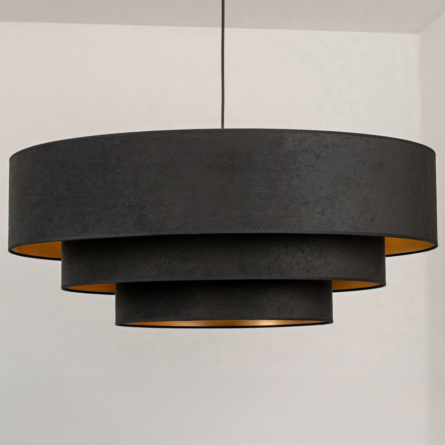 Brilagi - Závesný luster na lanku LUNETA 3xE27/60W/230V pr. 80 cm čierna/zlatá