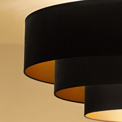 Brilagi - Závesný luster na lanku LUNETA 3xE27/60W/230V pr. 80 cm čierna/zlatá