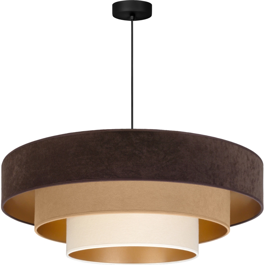 Brilagi - Závesný luster na lanku LUNETA 3xE27/60W/230V priemer 80 cm hnedá/béžová/krémová