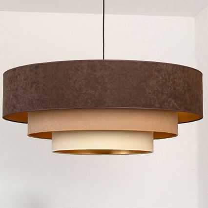Brilagi - Závesný luster na lanku LUNETA 3xE27/60W/230V priemer 80 cm hnedá/béžová/krémová