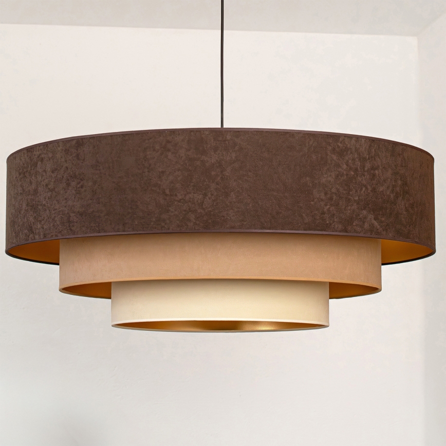 Brilagi - Závesný luster na lanku LUNETA 3xE27/60W/230V priemer 80 cm hnedá/béžová/krémová
