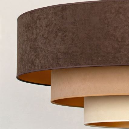 Brilagi - Závesný luster na lanku LUNETA 3xE27/60W/230V priemer 80 cm hnedá/béžová/krémová