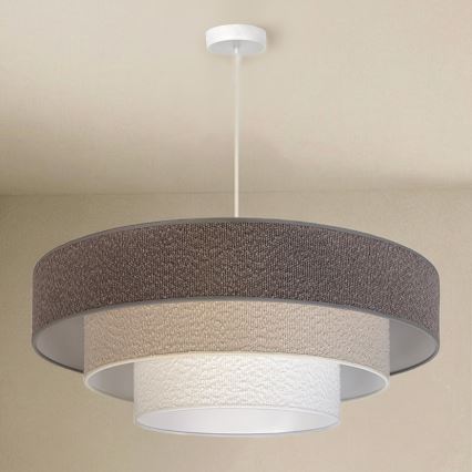 Brilagi - Závesný luster na lanku LUNETA 3xE27/60W/230V priemer 80 cm sivá/krémová/biela