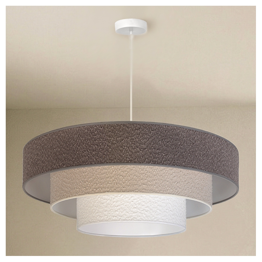 Brilagi - Závesný luster na lanku LUNETA 3xE27/60W/230V priemer 80 cm sivá/krémová/biela