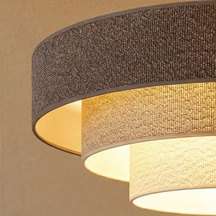 Brilagi - Závesný luster na lanku LUNETA 3xE27/60W/230V priemer 80 cm sivá/krémová/biela