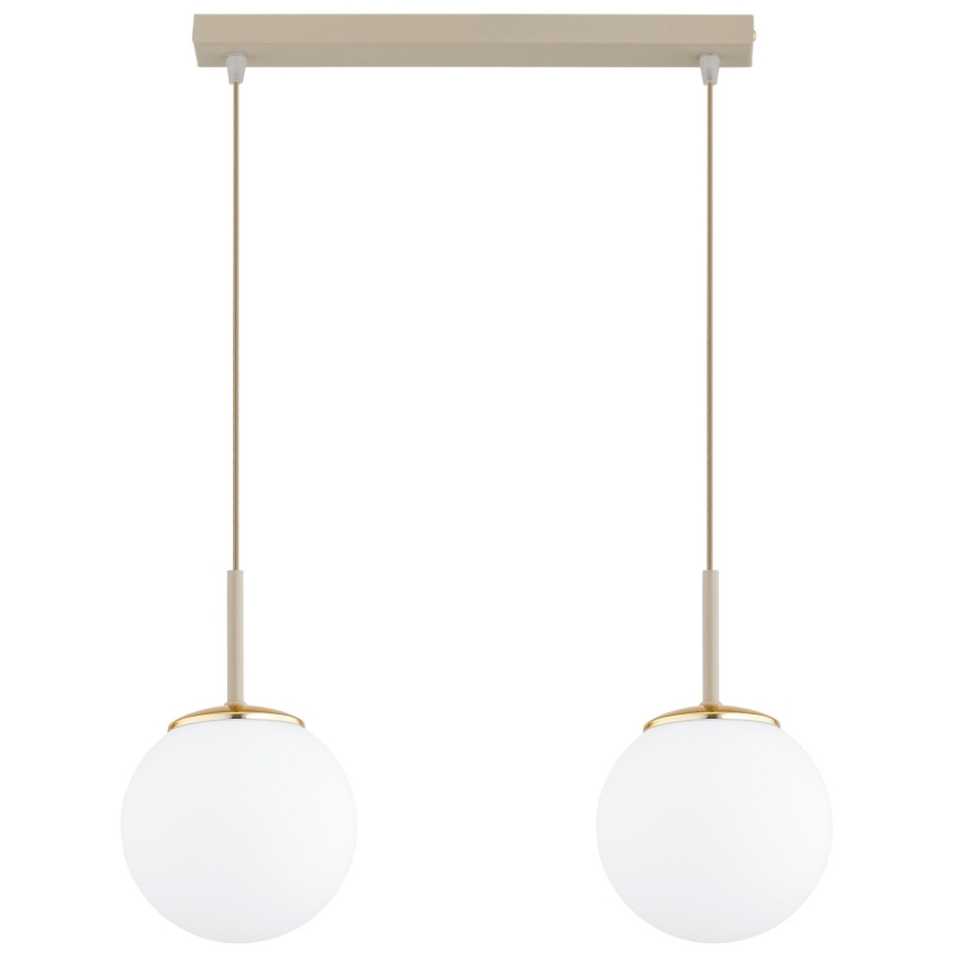 Brilagi - Závesný luster na lanku MILO 2xE27/60W/230V béžová/zlatá