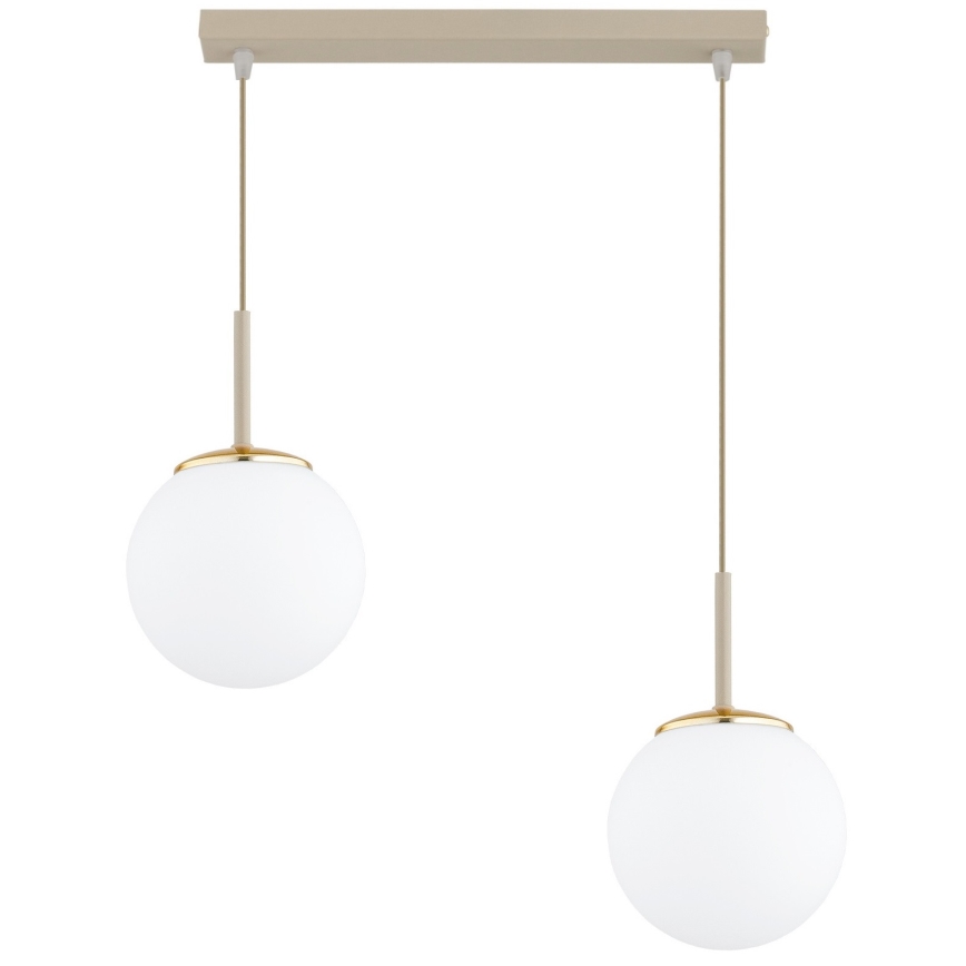 Brilagi - Závesný luster na lanku MILO 2xE27/60W/230V béžová/zlatá