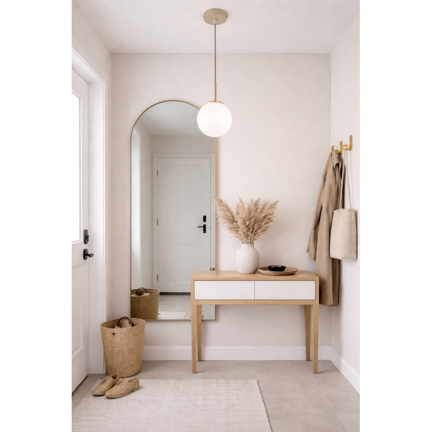 Brilagi - Závesný luster na lanku MILO ECRU 1xE27/60W/230V béžová/zlatá