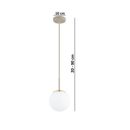 Brilagi - Závesný luster na lanku MILO ECRU 1xE27/60W/230V béžová/zlatá
