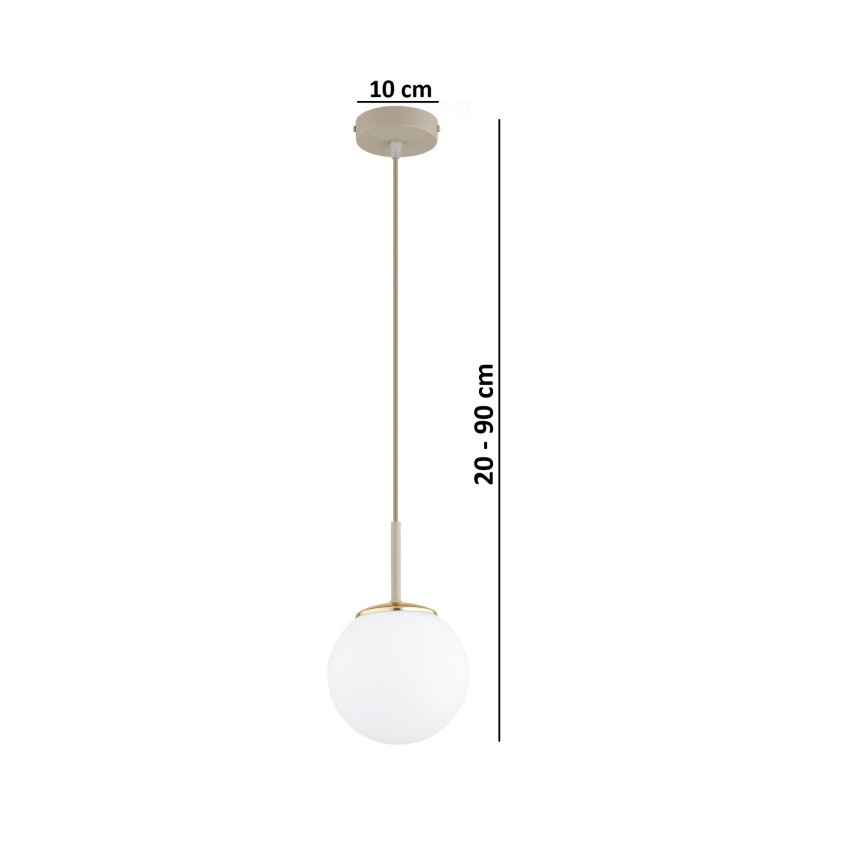 Brilagi - Závesný luster na lanku MILO ECRU 1xE27/60W/230V béžová/zlatá