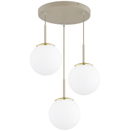 Brilagi - Závesný luster na lanku MILO ECRU 3xE27/60W/230V béžová/zlatá