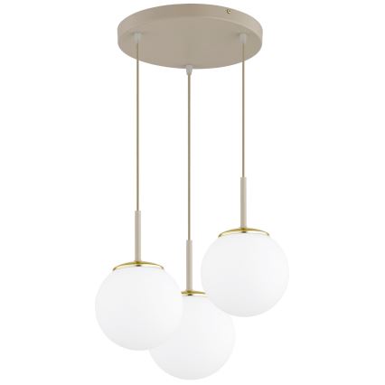 Brilagi - Závesný luster na lanku MILO ECRU 3xE27/60W/230V béžová/zlatá