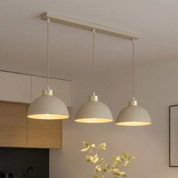 Brilagi - Závesný luster na lanku MOON 3xE27/60W/230V béžová/zlatá