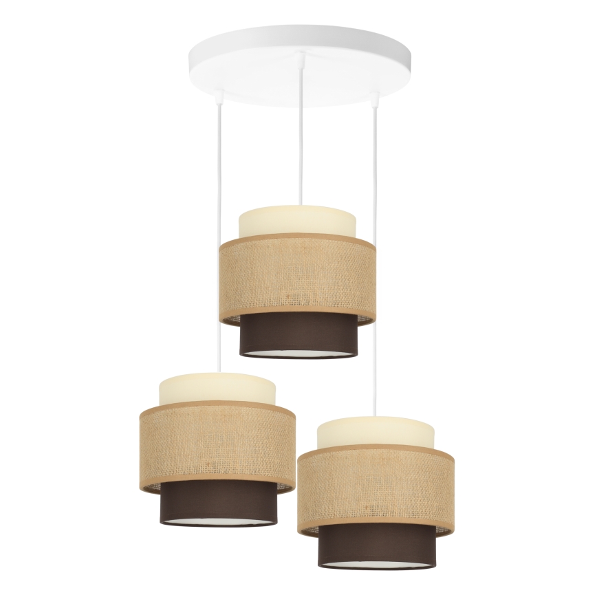 Brilagi - Závesný luster na lanku RESNA 3xE27/60W/230V pr. 45 cm béžová/čierna