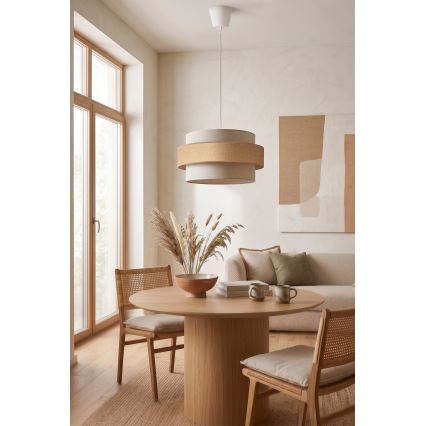 Brilagi - Závesný luster na lanku SPACE 1xE27/60W/230V pr. 40 cm béžová/krémová